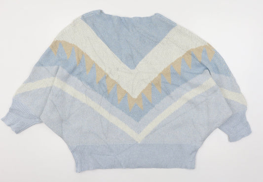 Miss Look Womens Blue  Knit Cardigan Jumper Size S