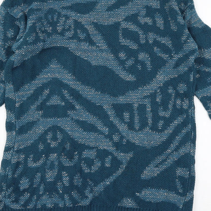 limited collection Womens Blue Striped  Cardigan Jumper Size 10