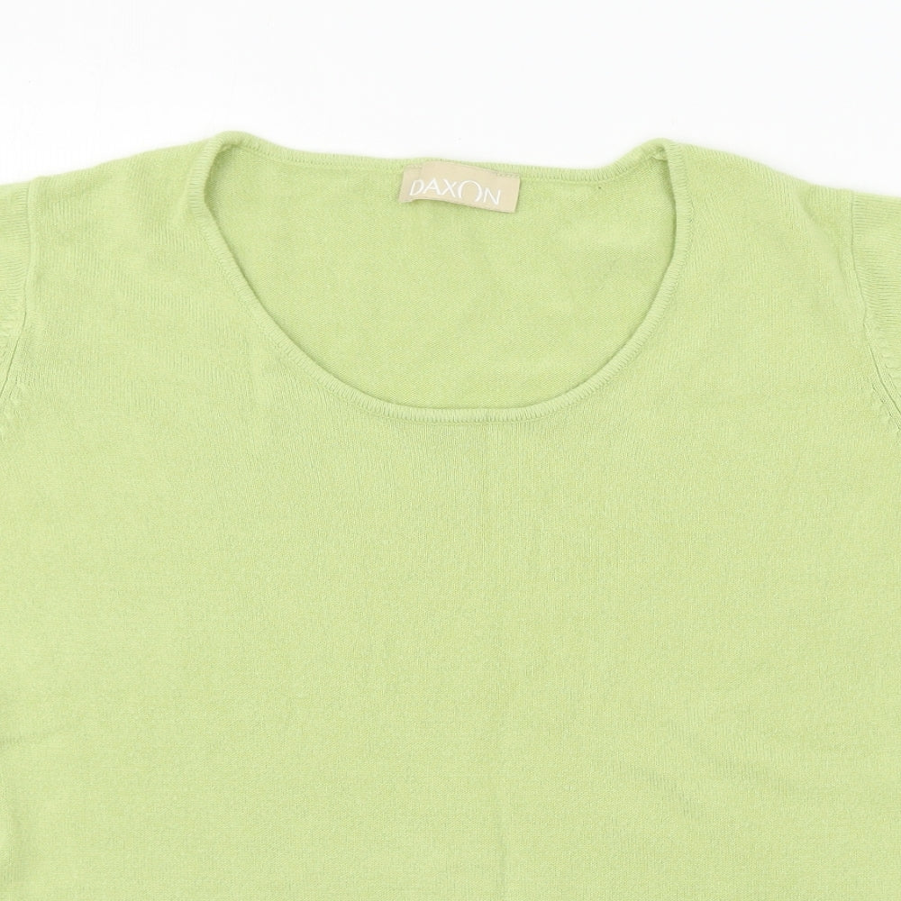 Womens UK Size 14 Daxon Green Basic T-Shirt