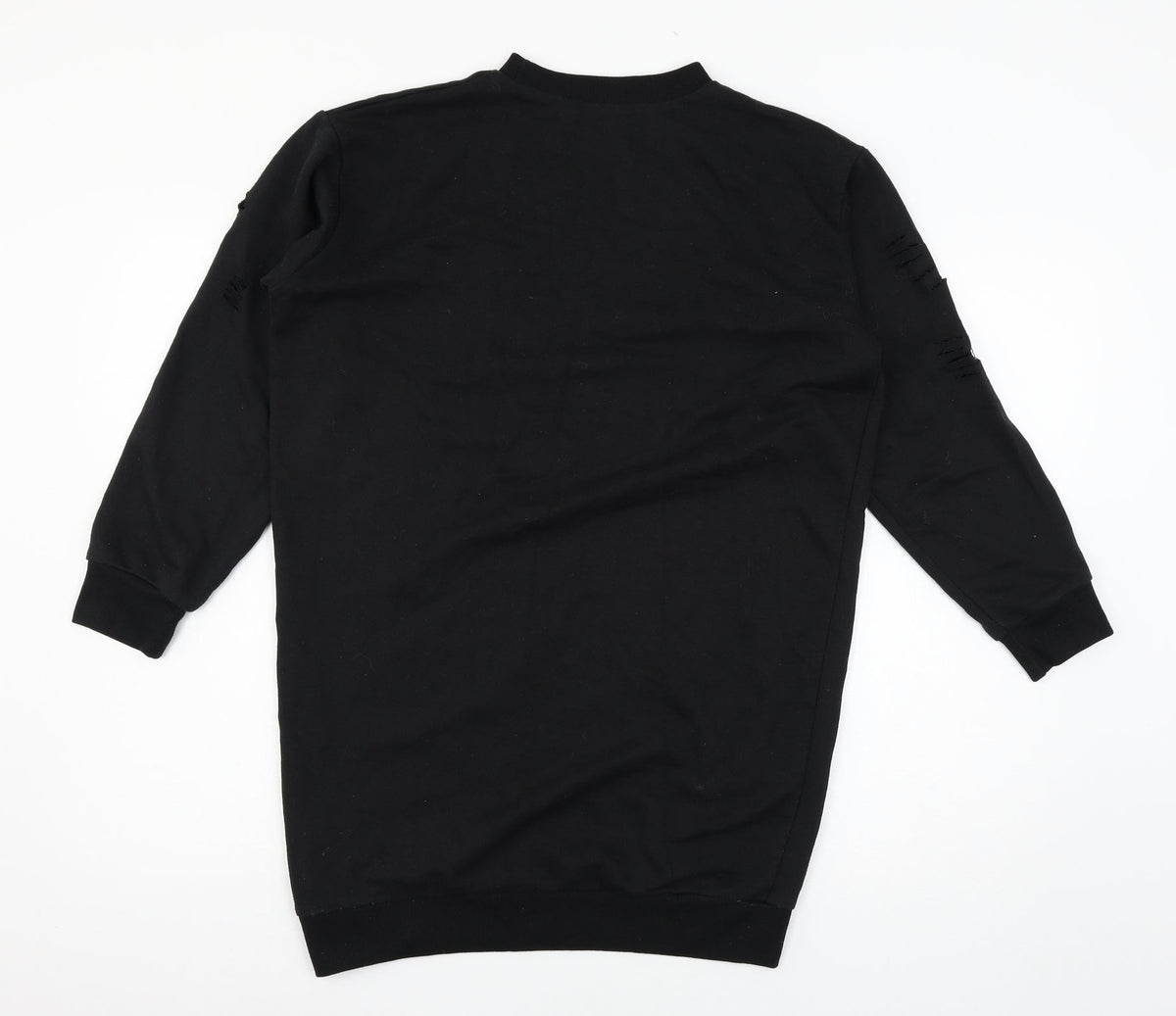 Parisian Womens Black  Jersey Pullover Sweatshirt Size 8  - Distressed