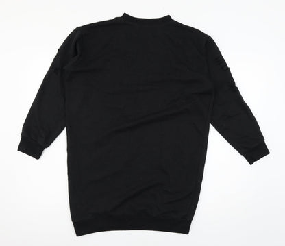 Parisian Womens Black  Jersey Pullover Sweatshirt Size 8  - Distressed