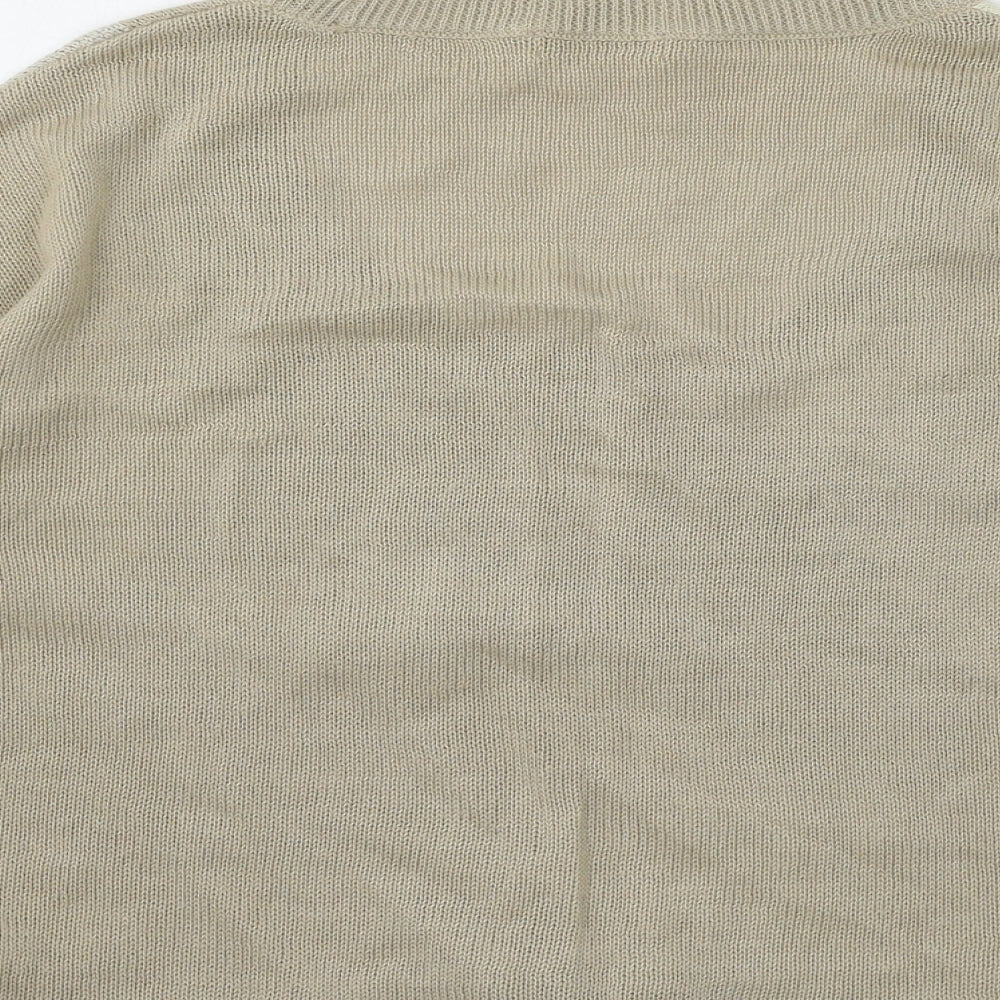 TU Womens Brown Geometric Knit Pullover Jumper Size 10