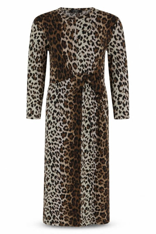 Bershka Womens Brown Animal Print Jersey Bodycon  Size XS