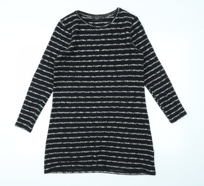 Papaya Womens Black Striped  Fit & Flare  Size S