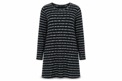 Papaya Womens Black Striped  Fit & Flare  Size S