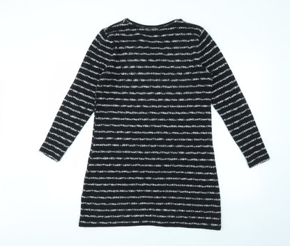 Papaya Womens Black Striped  Fit & Flare  Size S