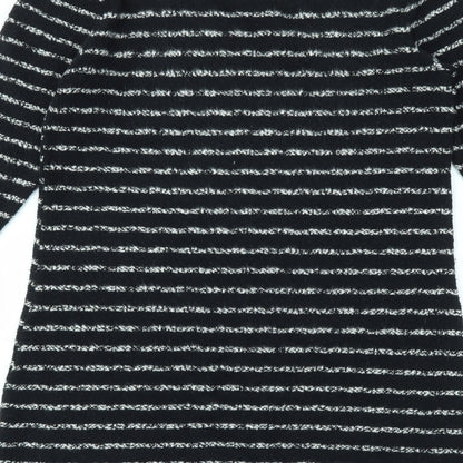 Papaya Womens Black Striped  Fit & Flare  Size S