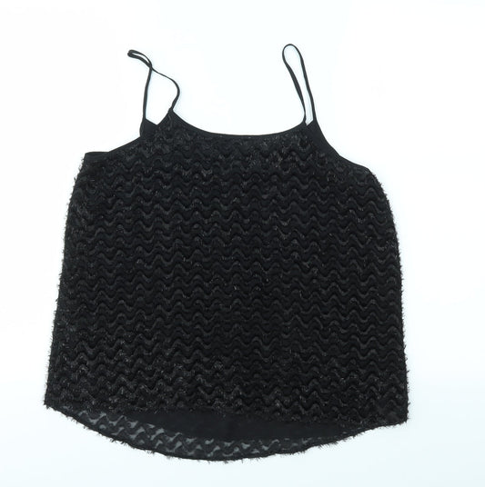 Womens UK Size 10 Matalan Black Basic T-Shirt