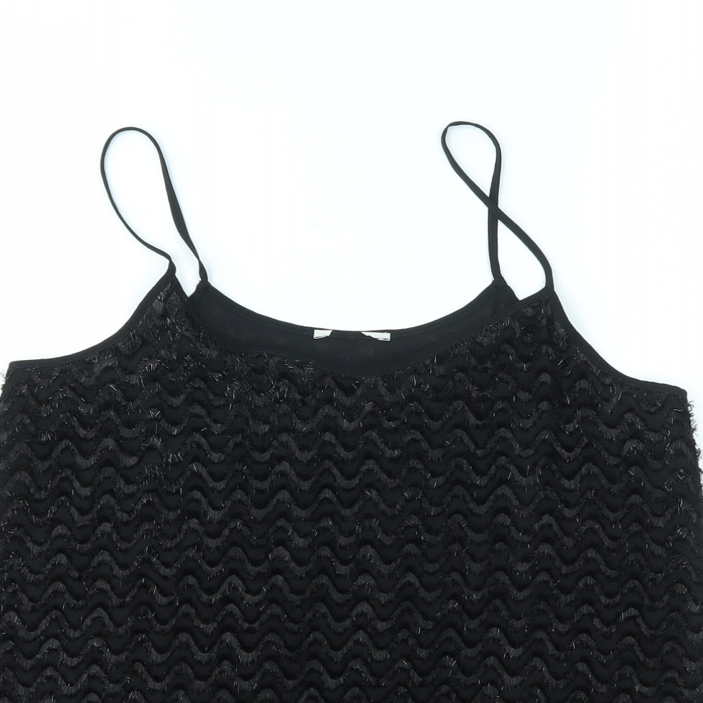 Womens UK Size 10 Matalan Black Basic T-Shirt