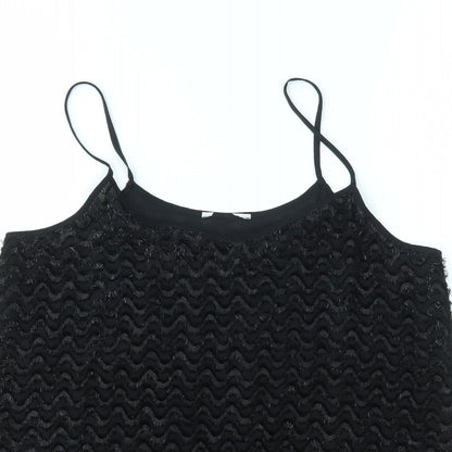 Womens UK Size 10 Matalan Black Basic T-Shirt