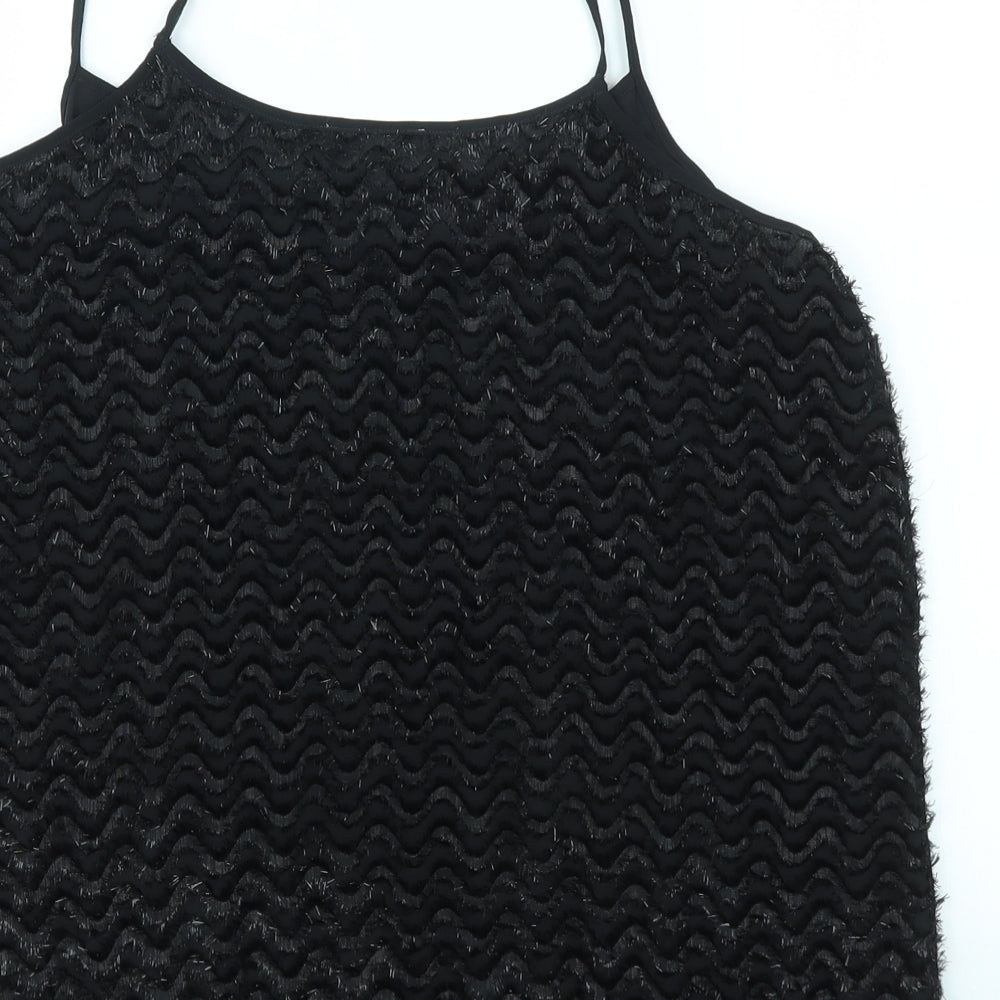 Womens UK Size 10 Matalan Black Basic T-Shirt