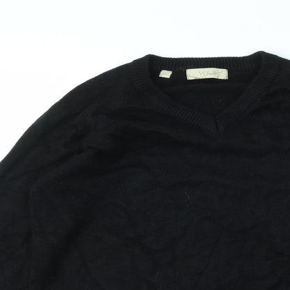 W&B Mens Black   Pullover Sweatshirt Size M