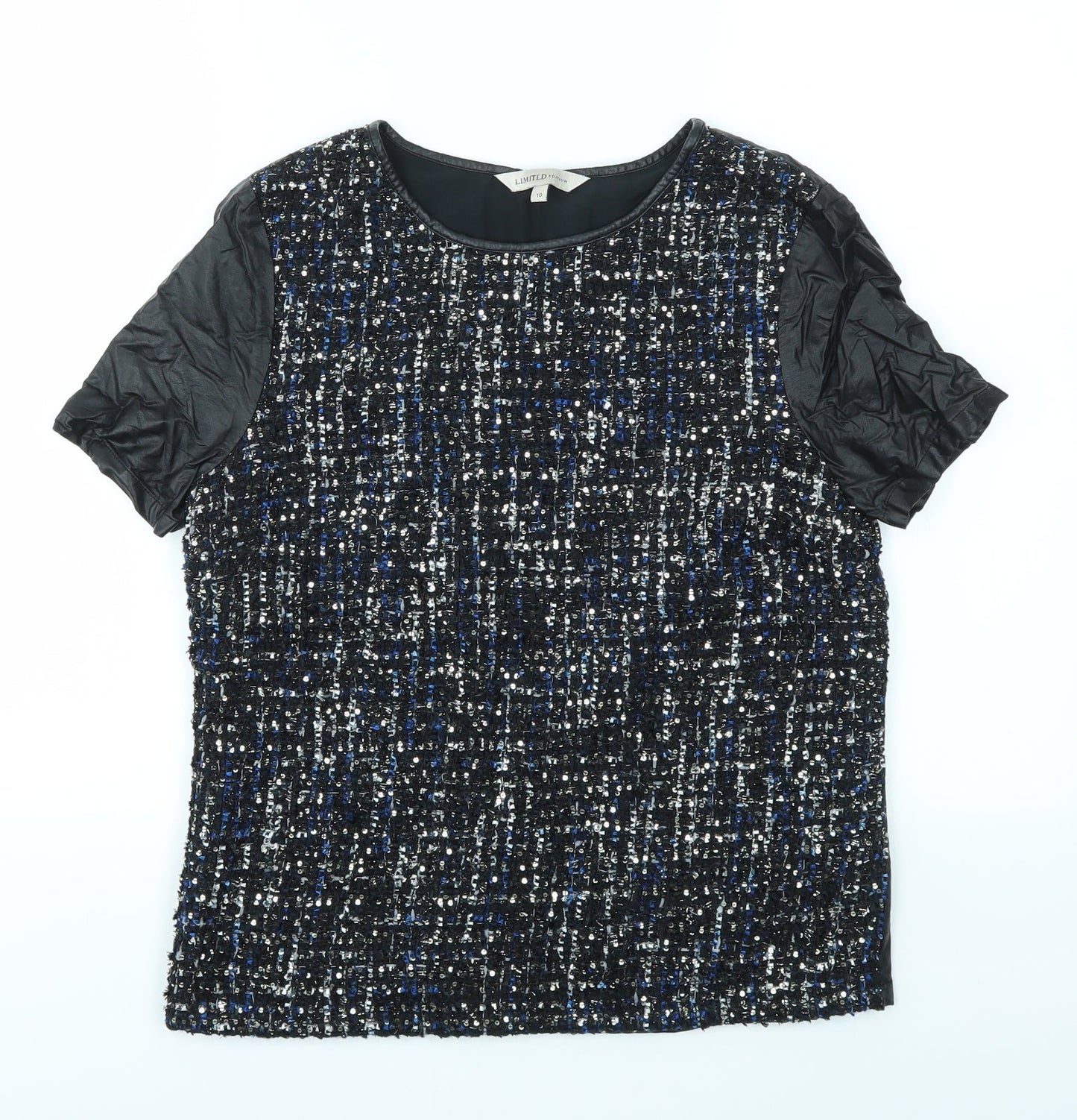 Womens UK Size 10 M&S Black Basic T-Shirt