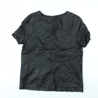 Womens UK Size 10 M&S Black Basic T-Shirt