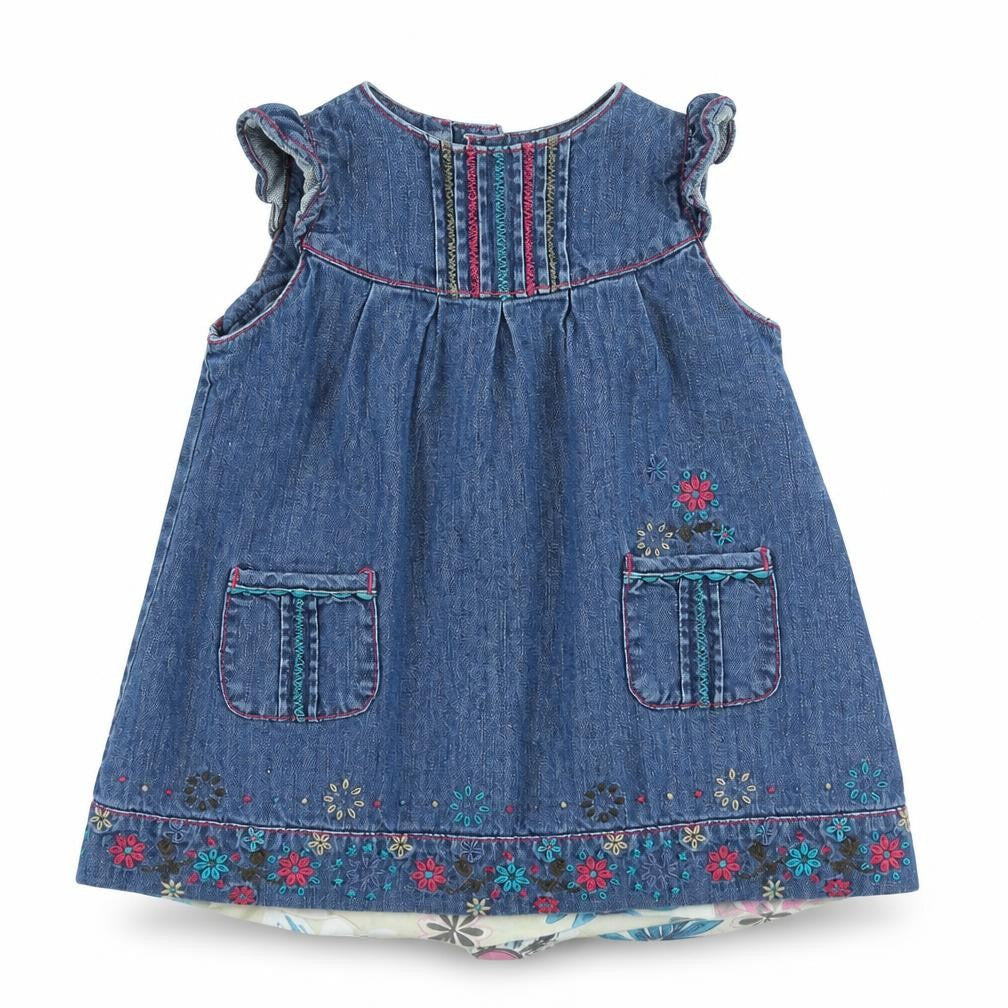 mamas & papas Girls Blue   Fit & Flare  Size 9-12 Months