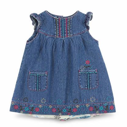 mamas & papas Girls Blue   Fit & Flare  Size 9-12 Months