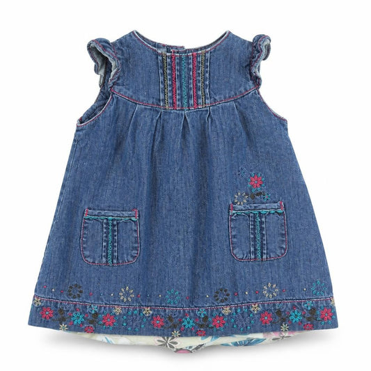 mamas & papas Girls Blue   Fit & Flare  Size 9-12 Months