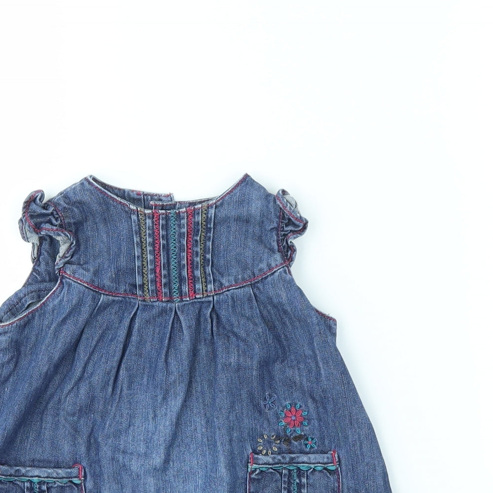 mamas & papas Girls Blue   Fit & Flare  Size 9-12 Months