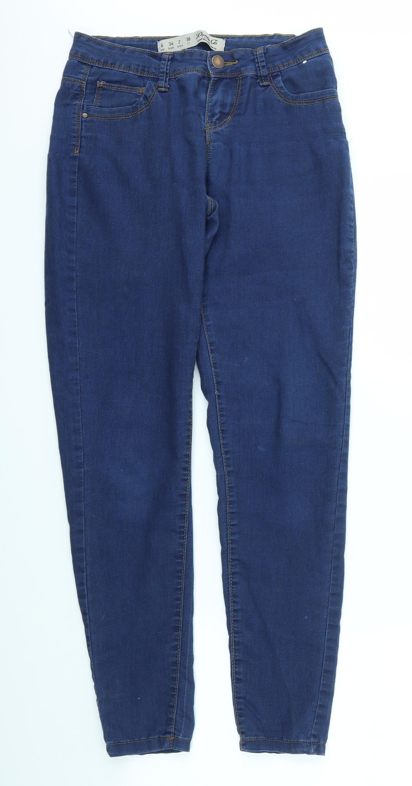Womens UK Size 6 Denim Regular Fit Skinny Blue Jeans