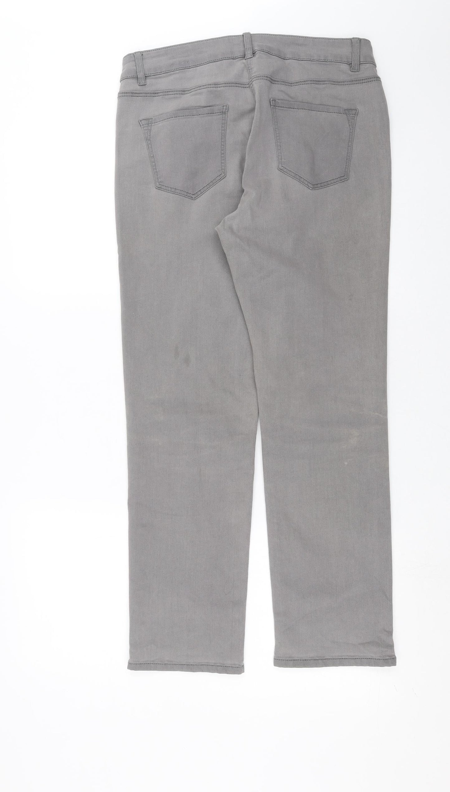 Womens UK Size 12 Preworn Slim Fit Straight Grey Jeans