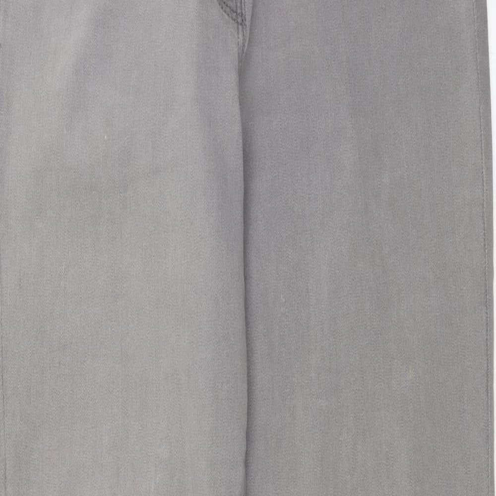 Womens UK Size 12 Preworn Slim Fit Straight Grey Jeans