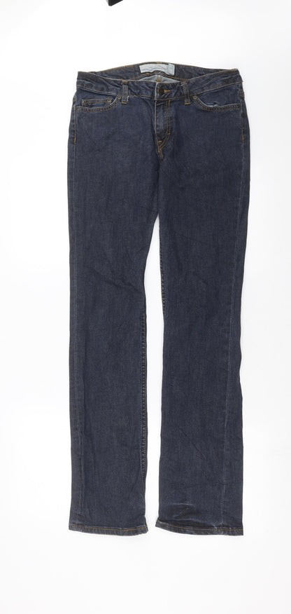 Womens UK Size 29 in H&M Regular Fit Straight Blue Jeans