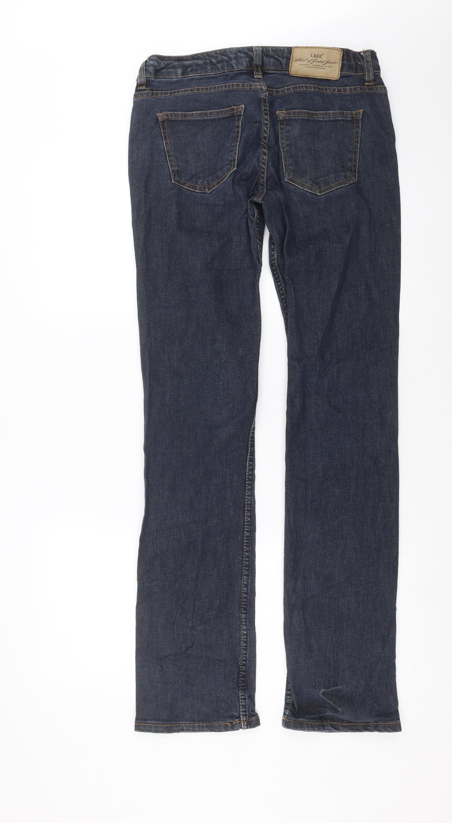 Womens UK Size 29 in H&M Regular Fit Straight Blue Jeans