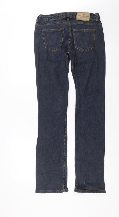 Womens UK Size 29 in H&M Regular Fit Straight Blue Jeans