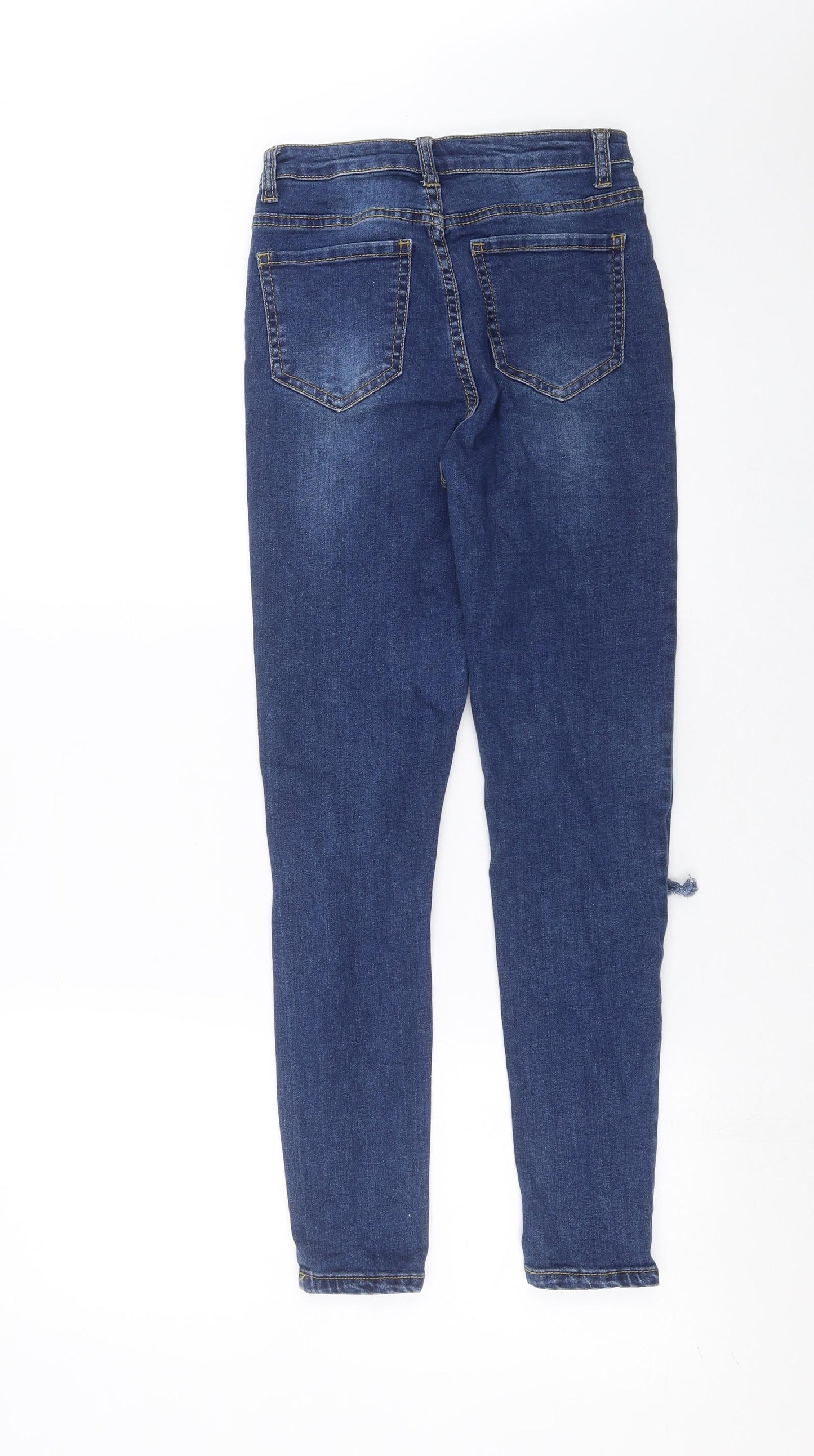 PRETTYLITTLETHING Womens Blue  Denim Skinny Jeans Size 4 L26 in