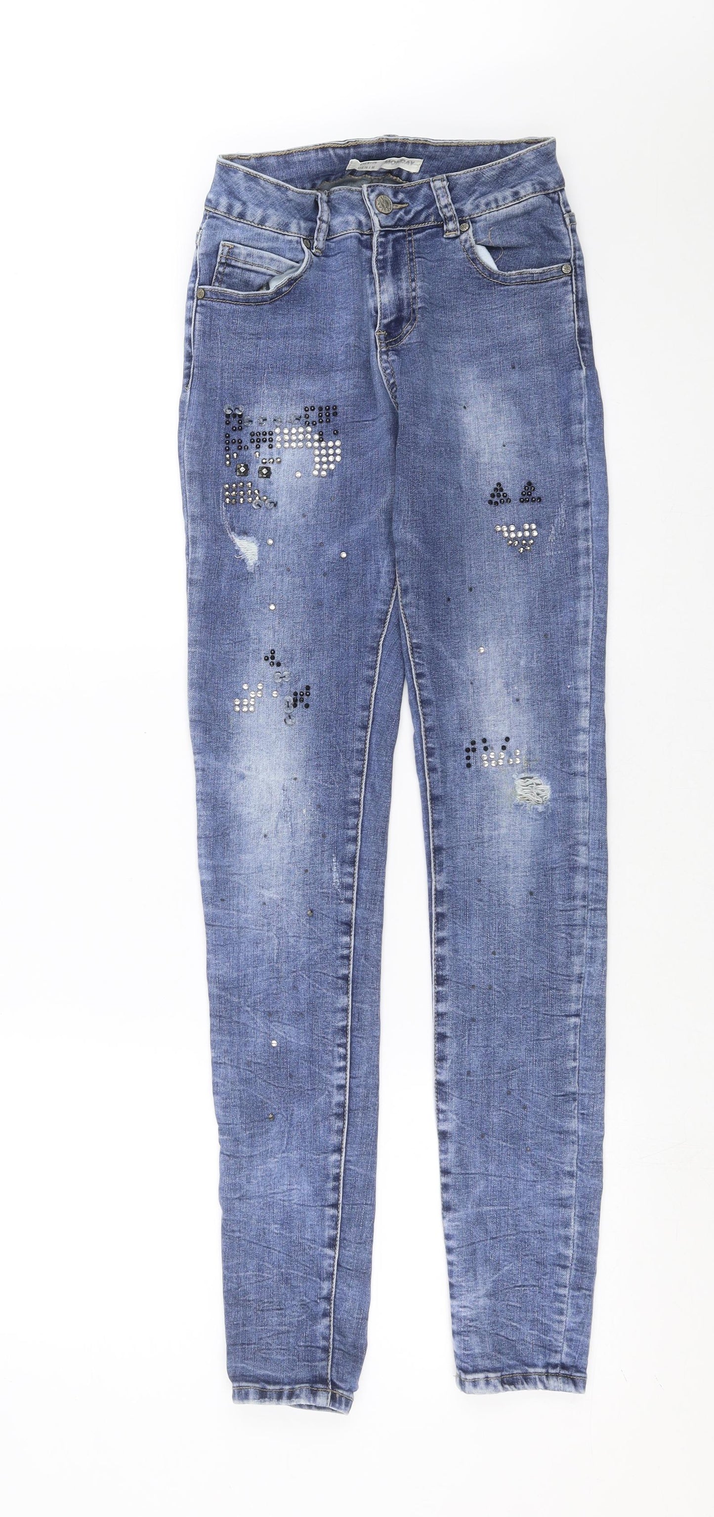 Womens UK Size S Monday Extra-Slim Fit Skinny Blue Jeans
