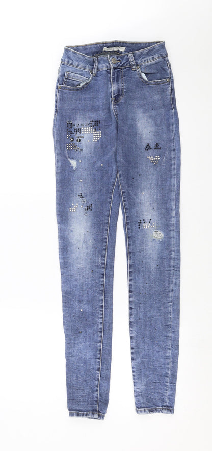 Womens UK Size S Monday Extra-Slim Fit Skinny Blue Jeans