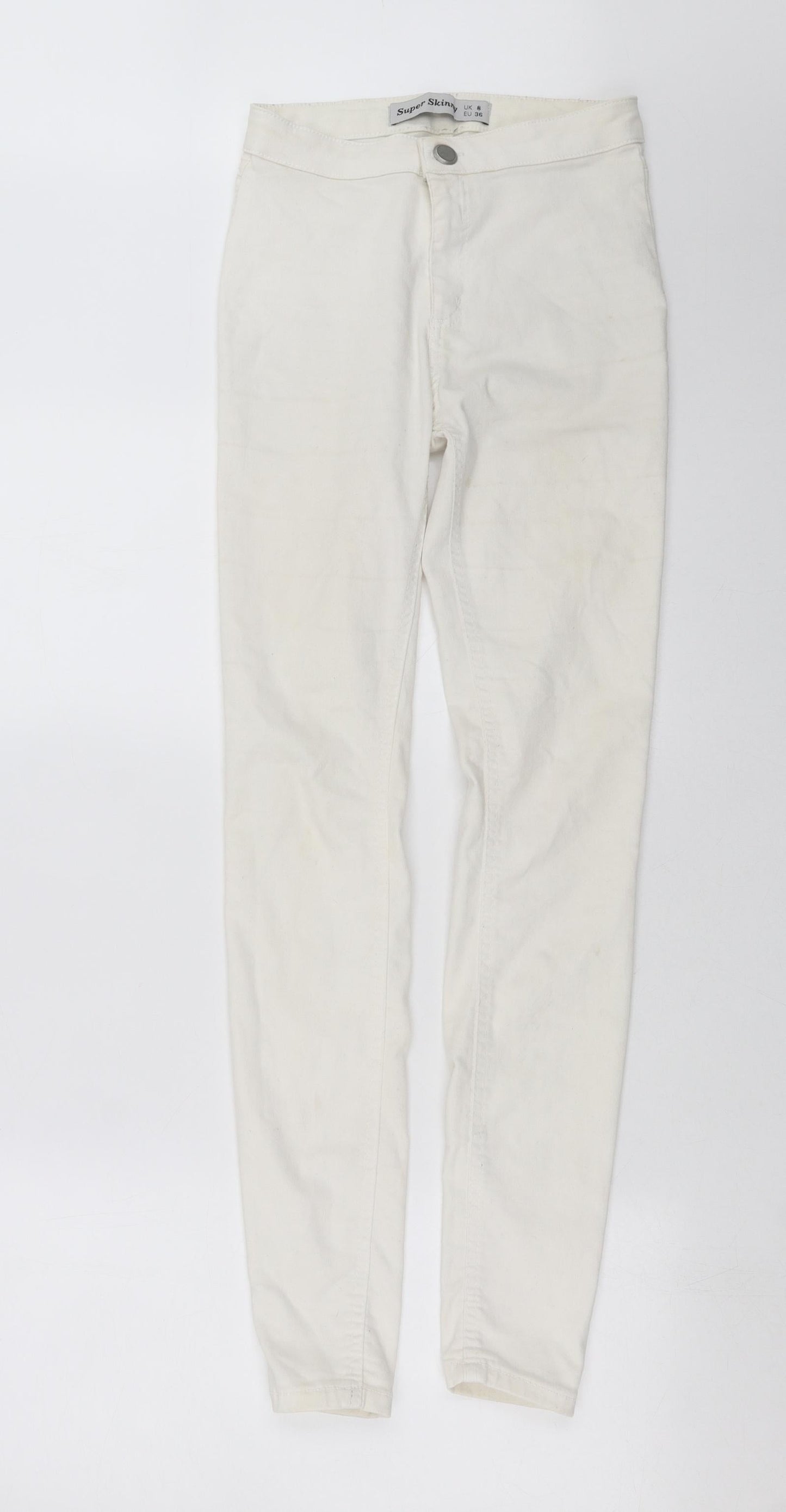 New Look Womens White  Denim Skinny Jeans Size 8 L30 in