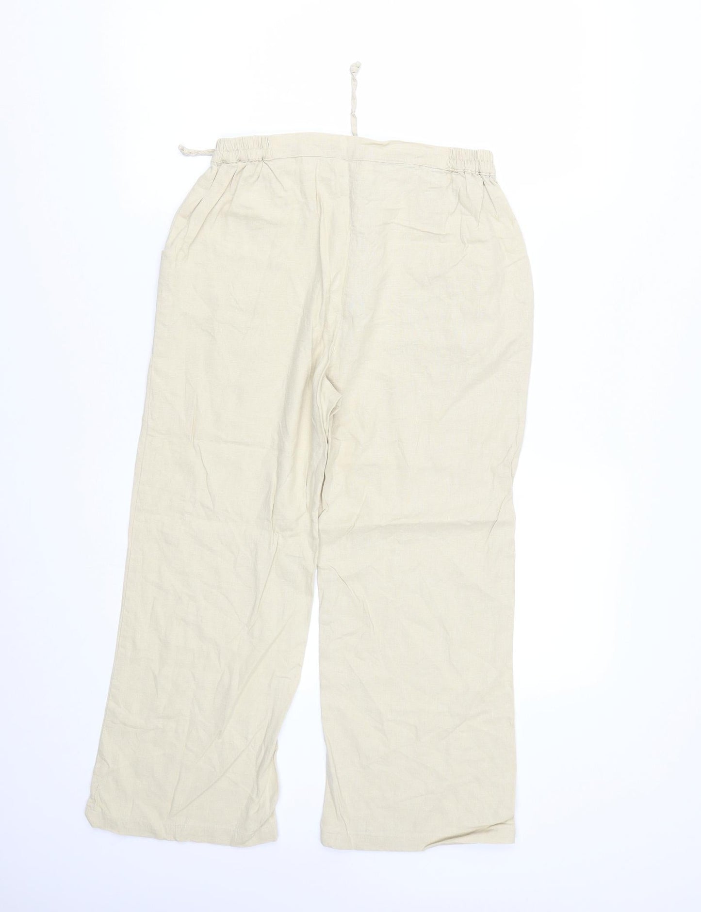 Womens UK Size M Preworn Regular Fit  Beige Trousers