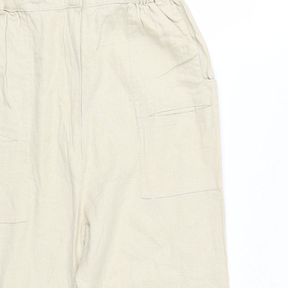 Womens UK Size M Preworn Regular Fit  Beige Trousers