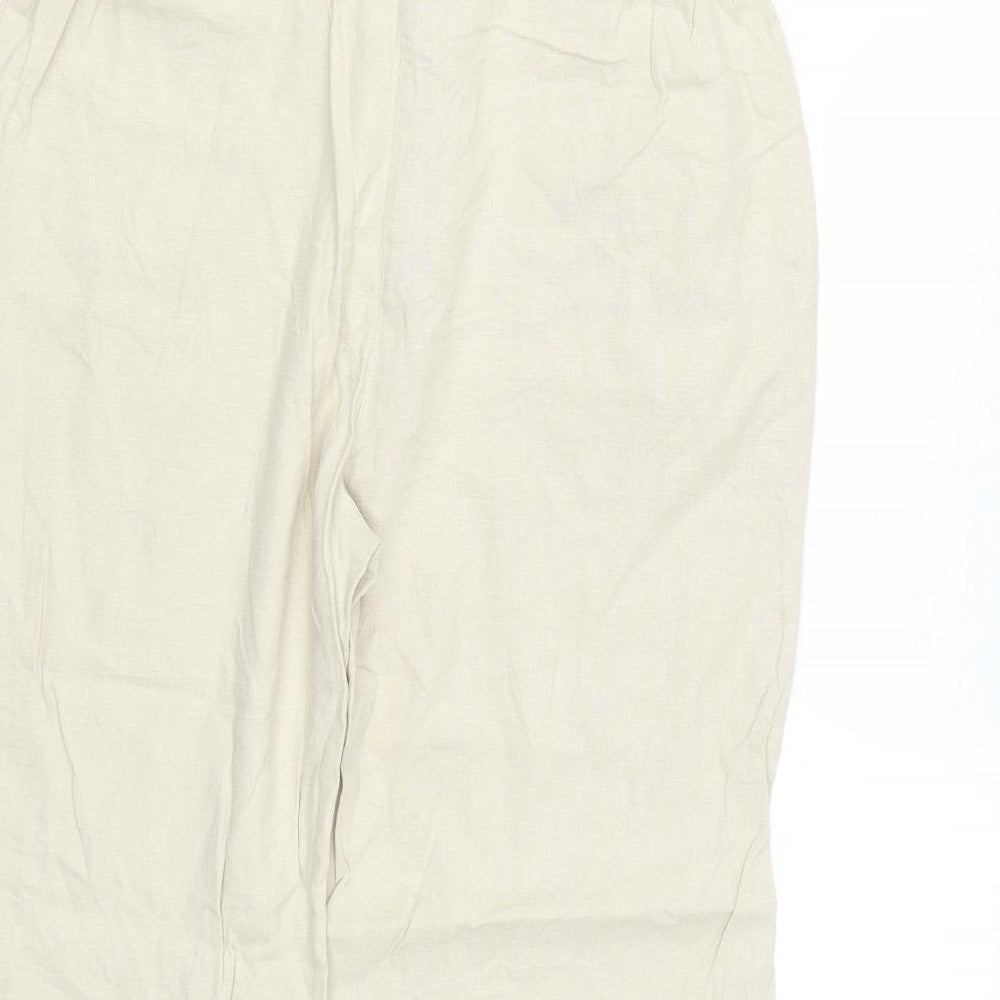 Womens UK Size M Preworn Regular Fit  Beige Trousers