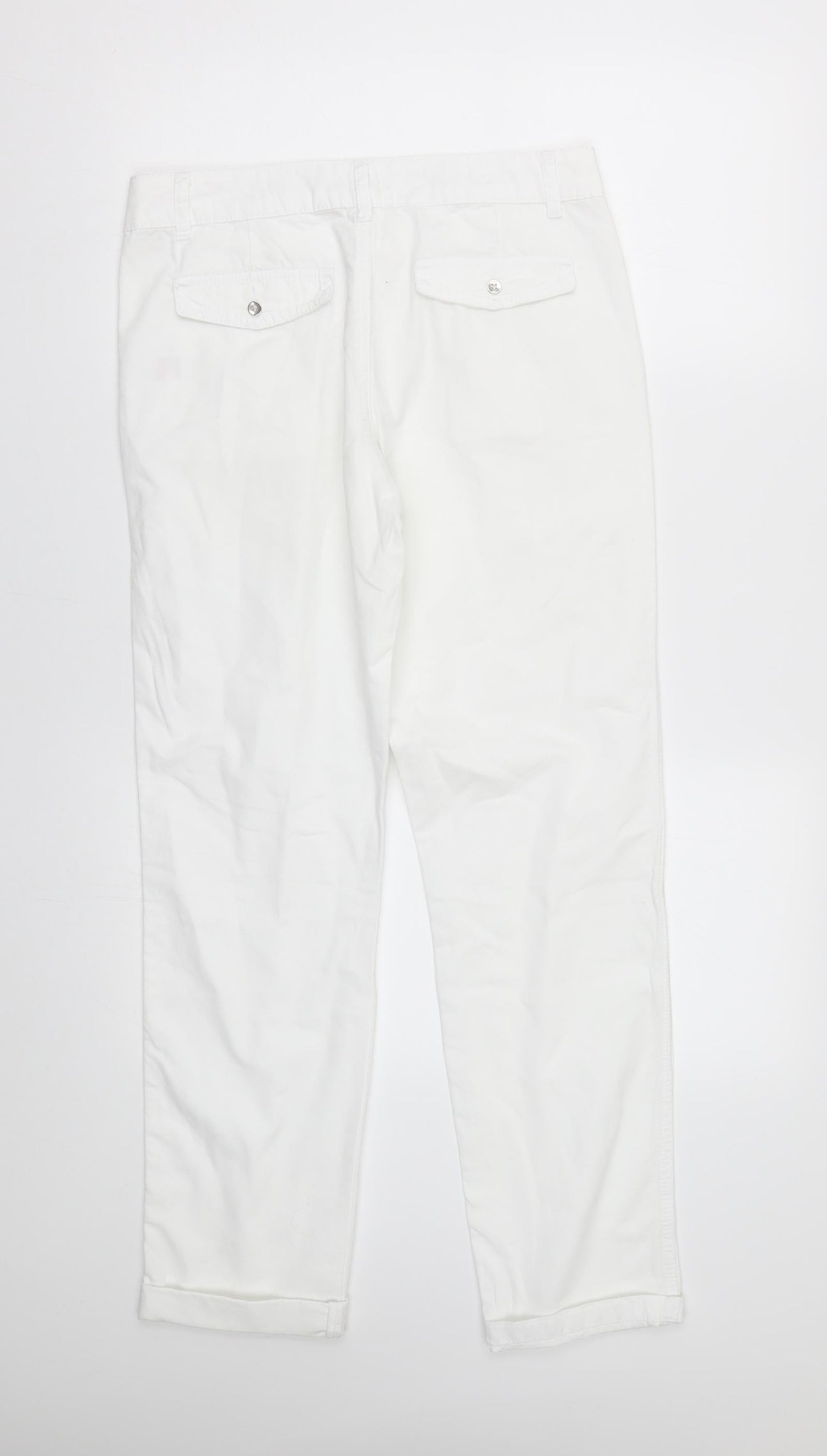 F&F Womens White  Denim Straight Jeans Size 10 L29 in