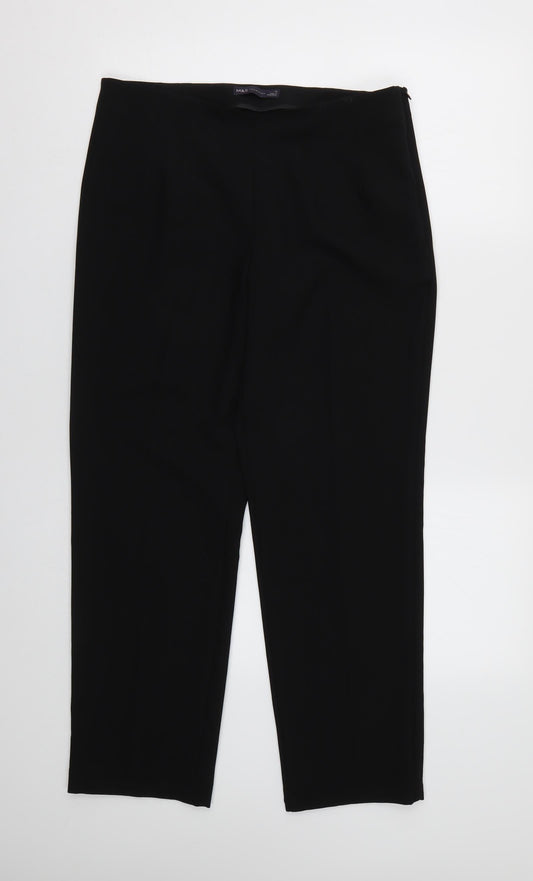 Womens UK Size 12 M&S Regular Fit  Black Trousers