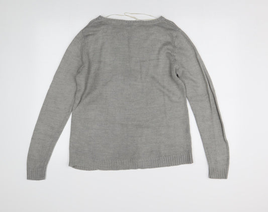 Womens UK Size M Peacocks Grey Pullover Jumper