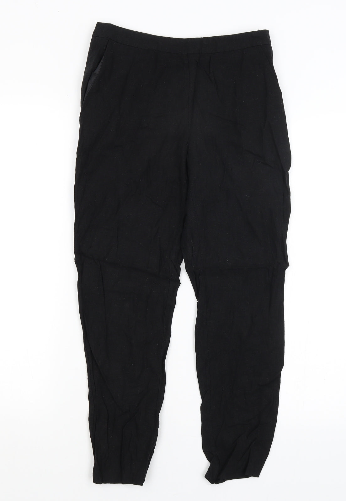 Womens UK Size 6 ASOS Regular Fit Capri Black Trousers