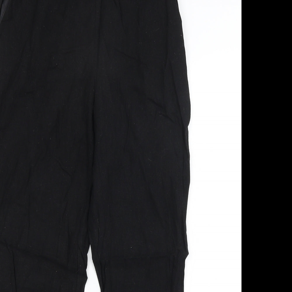 Womens UK Size 6 ASOS Regular Fit Capri Black Trousers