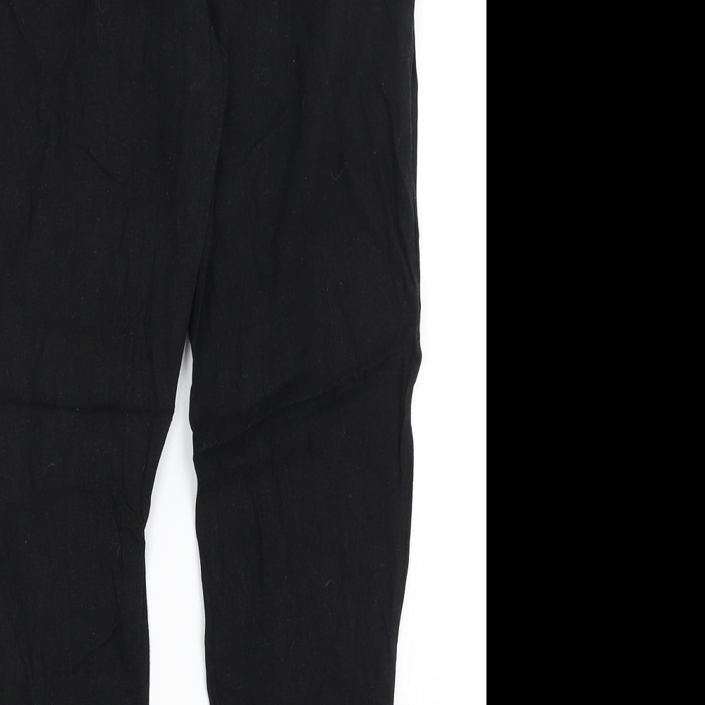 Womens UK Size 6 ASOS Regular Fit Capri Black Trousers