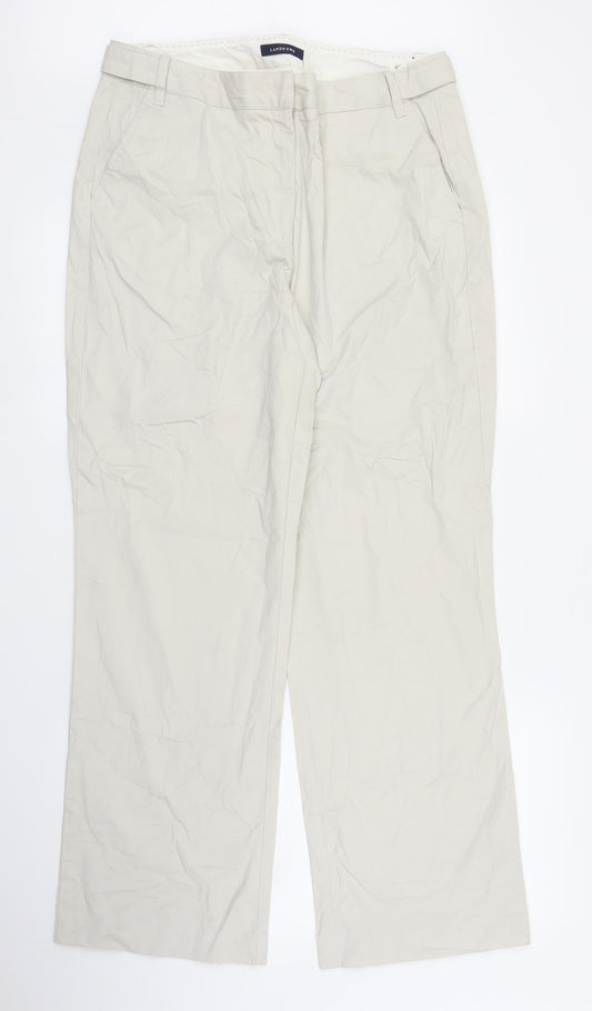 Womens UK Size 12 Lands' End Regular Fit Carpenter Beige Trousers
