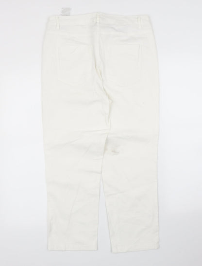 Cecil Womens White   Pedal Pusher Trousers Size 30 in L23 in