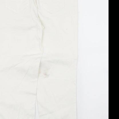 Cecil Womens White   Pedal Pusher Trousers Size 30 in L23 in