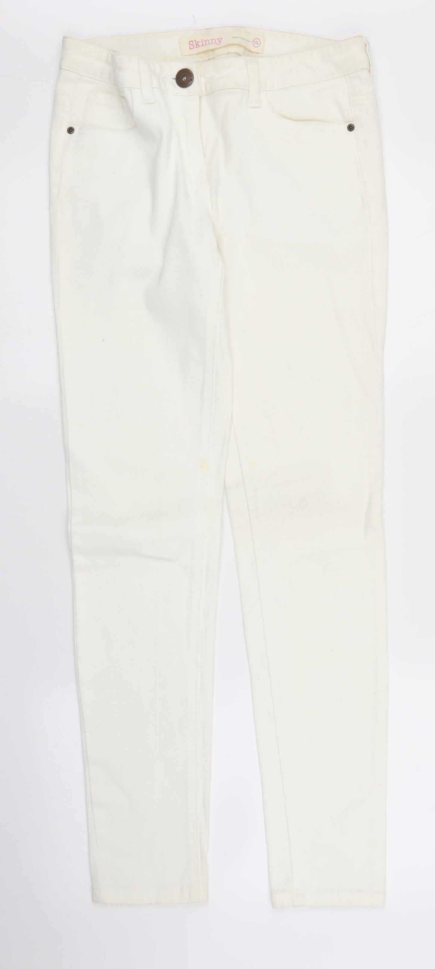 NEXT Womens White  Denim Skinny Jeans Size 10 L28 in