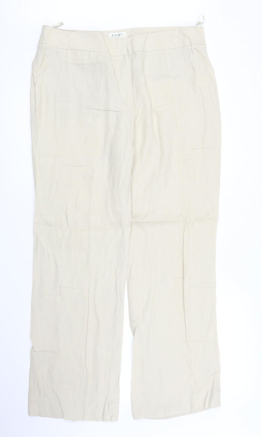 Womens UK Size 16 Kaliko Regular Fit  Beige Trousers