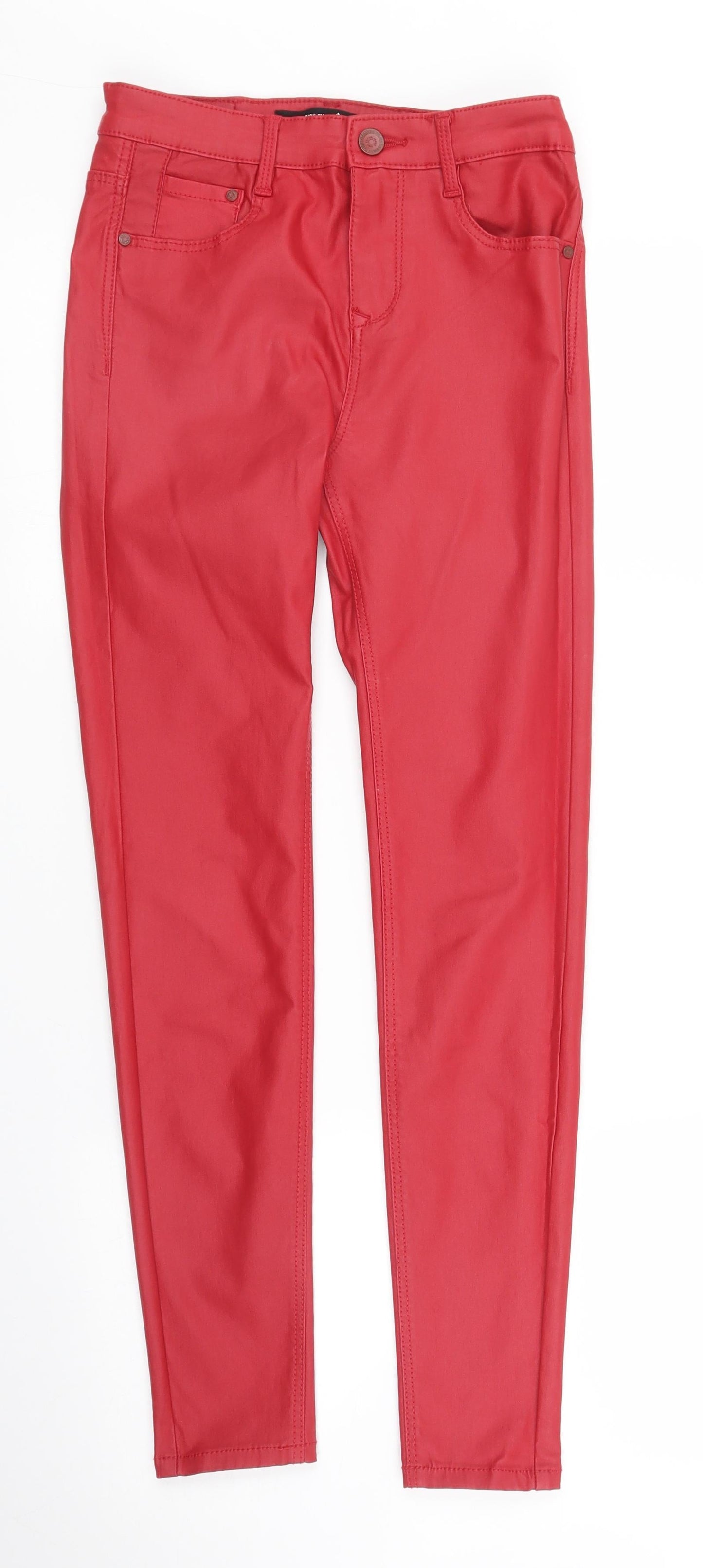 Womens UK Size S Stradavarius Regular Fit Skinny Red Jeans