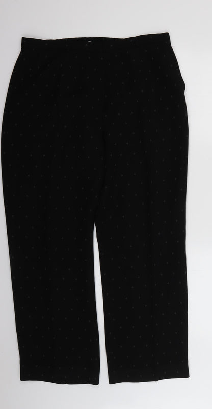 whimsy Womens Black Geometric  Trousers  Size 16 L26 in