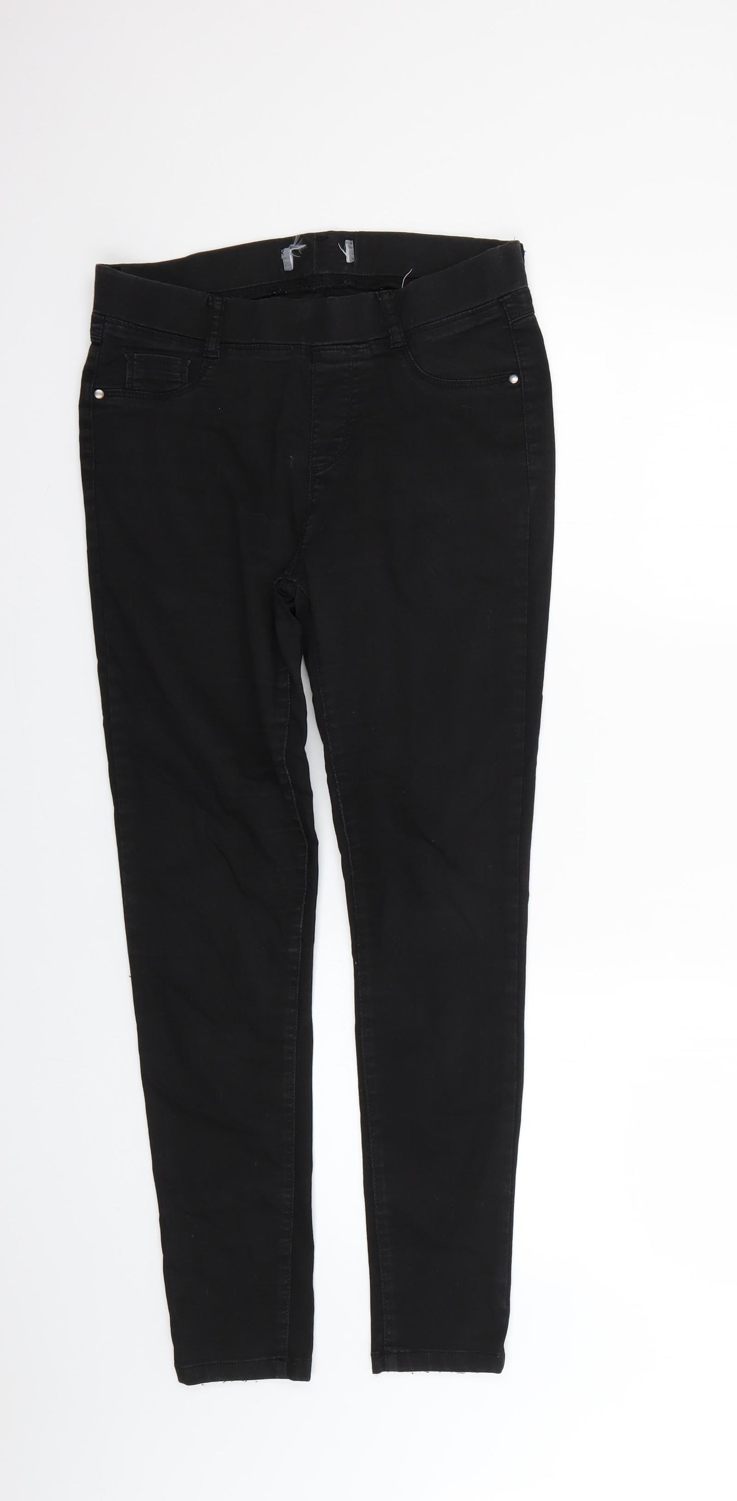 Womens UK Size 10 Preworn Regular Fit Mom Black Jeans
