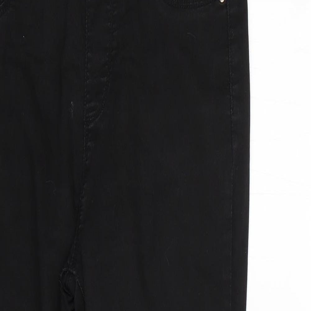 Womens UK Size 10 Preworn Regular Fit Mom Black Jeans
